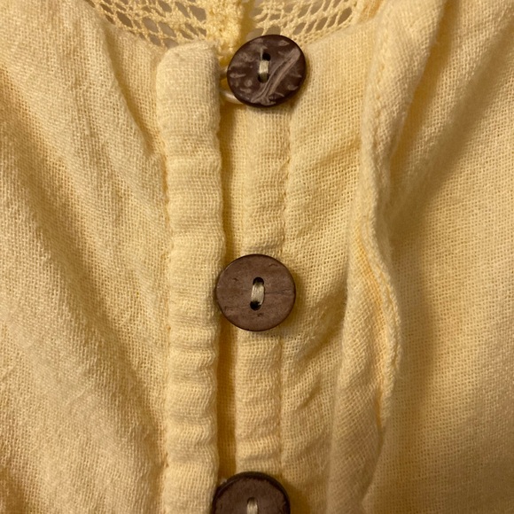 Free People Viva Mini Dress In A Peek A Boo Elegant Yellow Sundress Size XL - Picture 8 of 13